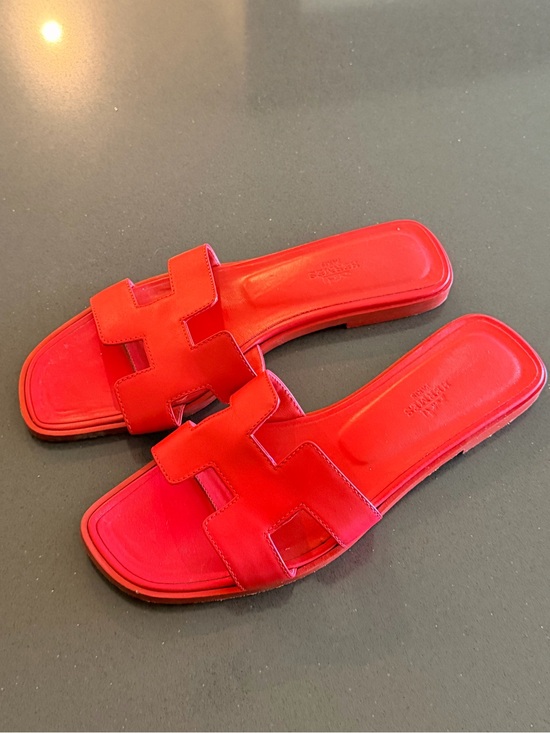 Hermes Shoes - Hermes Oran Rouge Grenadine Size 39
